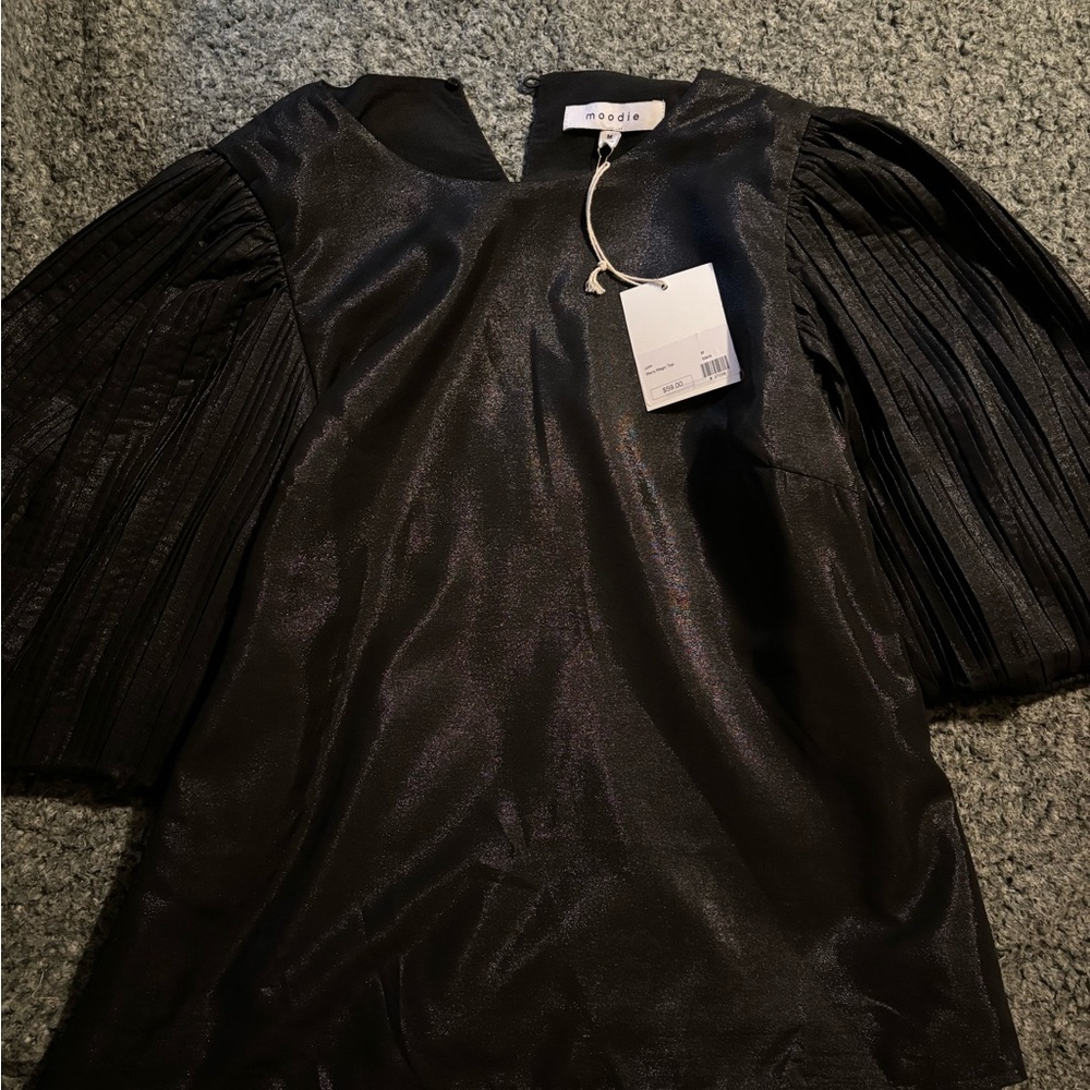 Moodie Black Shimmer Blouse